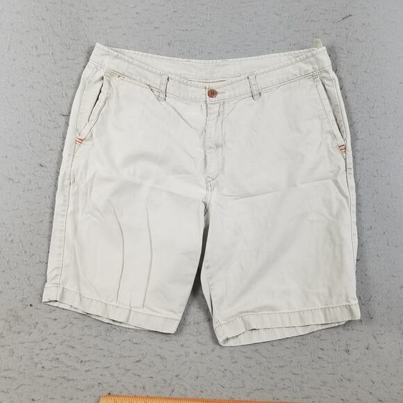 Tommy Bahama Shorts Mens 38 Khaki Relax Cotton Chino Flat Front Marlin Logo - Picture 1 of 16